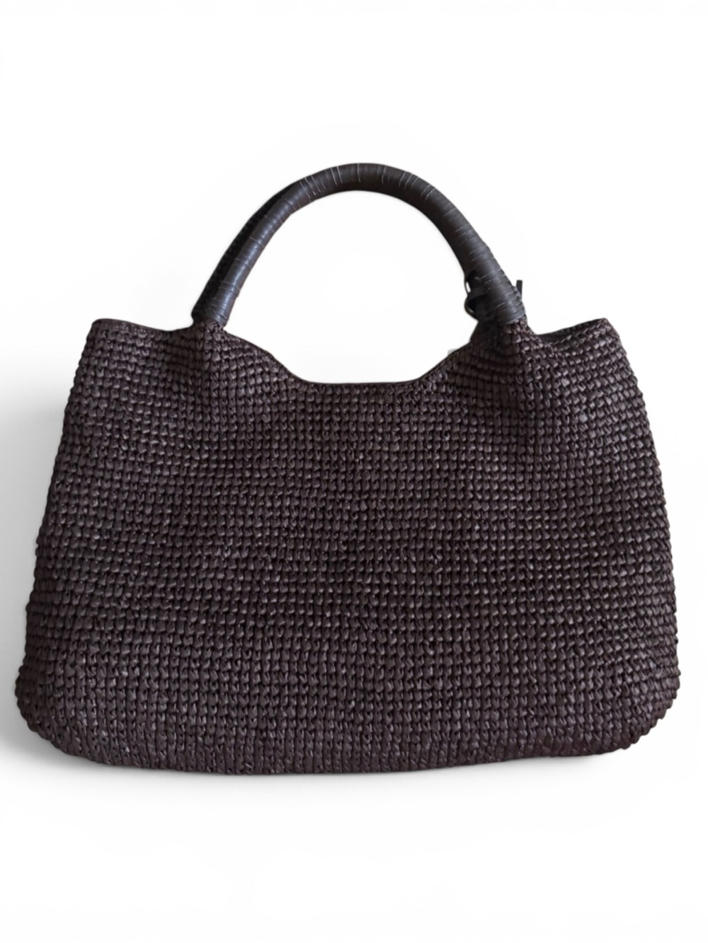 NEW Tommy Bahama Dark Brown Woven Raffia Tote Hobo Handbag - Picture 13 of 16